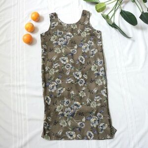 Green floral tank maxi dress